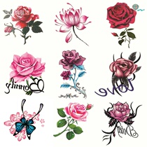 New flower butterfly tattoo sticker waterproof female long-lasting realistic small fresh cute sexy social tattoo water sticker