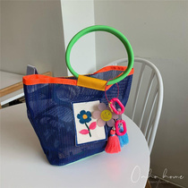 New ins children's beach bag toy storage bag baby swimming large capacity net bag cartoon outdoor handbag