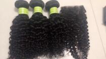Brazilian virgin human hair kinky curly 4pcs closure10inch