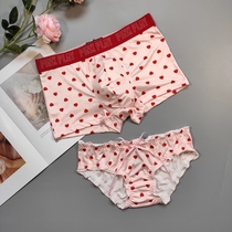 Mens cotton milk Silk women sexy lace cute fruit cartoon pair inner pants underwear set