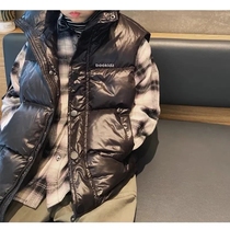 Childrens down waistcoat spring autumn boy thickens outside wearing 2021 new CUHK Tong vest Chaochio Waistcoat Qi Tide
