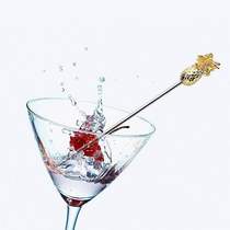 Stainless steel metal Creative Martini Cocktail Pin Wine Sign Cocktail Decoration Olive sign Fruit sign Fruit fork