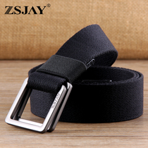 Outdoor tactical military canvas belt outdoor double ring buckle mens canvas belt sports student belt S2