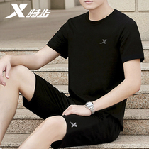  XTEP sports suit mens summer new two-piece breathable quick-drying T-shirt thin short-sleeved shorts mens sportswear