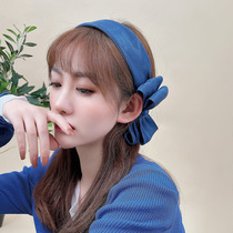 Literary style side bow wide-brimmed hairband female Korean net red girl hair card simple and wild out of the headdress headband