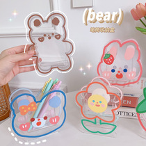 Cartoon Pen Holder Cute Girl Heart Creative Fashion Ins Wind Children Student Stationery Containing Box Desktop Multifunction