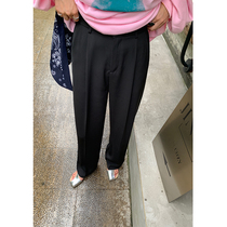 Falling and falling shaggy pants womens autumn thin 2021 new black loose wide leg pants early autumn design sense pants