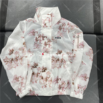China Li Ning cherry blossom series full print pattern womens loose casual fashion thin jacket AFDR424