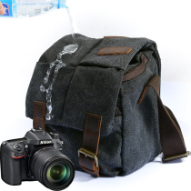 (Elephant Station) Photography bag retro camera bag shoulder canvas micro single inner bile bag waterproof SLR storage