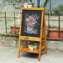 Pastoral wooden bracket vertical large blackboard publicity poster shop restaurant billboard menu display blackboard
