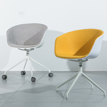 White computer chair Negotiation chair Creative home desk chair Pulley office chair Swivel chair Nordic style conference reception chair