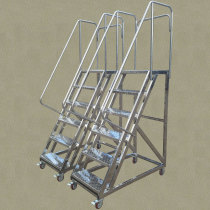 Chuangming ladder warehouse platform mobile climbing car supermarket goods ladder stowage ladder climbing tool cart