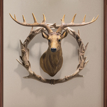 American fortune deer head wall hanging living room entrance background wall decoration bar wall Wall pendant retro wall decoration
