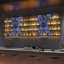 Wine rack wine cabinet shelf wall-mounted red wine and white wine shelf hanging cup holder wrought iron bar restaurant display rack