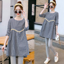 Pregnant women autumn set Net Red fashion style 2021 New coat spring and autumn early autumn pregnant women dress tide