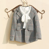 Fashion fashion fashion 2021 spring dress new lapel blazer girl student plaid suit children Foreign style coat