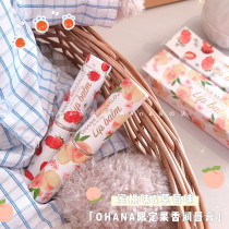(Spot)Peach flavor strawberry flavor Japan OHANA plant fruit fragrance moisturizing moisturizing lip balm 3g