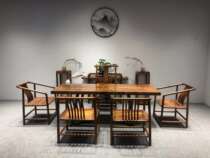 Walnut slab cha zhuo yi combination kung fu tea tables reception office Wood 1 6 M 1 8 m 2 m