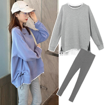 Pregnancy Woman Dress Spring Clothing Suit Fashion style net red necropolis women 2022 new Tidal Moms Loose Medium Long Pregnant pregnant womens blouses