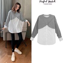 Pregnant women Spring and Autumn suits fashion tops out net red size spring pregnancy belly pants two-piece set