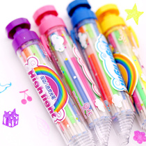  Korean stationery creative 8 multi-color pressing highlighter key mark marker color pen flash pen