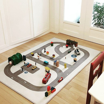 INS Nordic Children's Room Decorative Square Black and White Road Mat Boys Game Blanket Baby Climbing Mat Anti-skid Mat