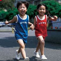 Childrens retro vest suit male and female childrens thin section summer clothing 2021 new handsome gas tide sportswear shorts two-piece set