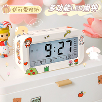  Electronic alarm clock for students with smart simple little net celebrity girl desktop children ins get up luminous bedside clock