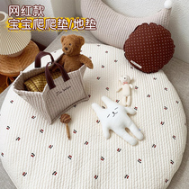ins newborn baby climbing pad thick embroidery game pad childrens room cushion cotton carpet round removable wash