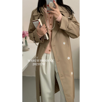 Maruii khaki windbreaker female 2022 early spring new Korean version of loose thin senior sense small man coat