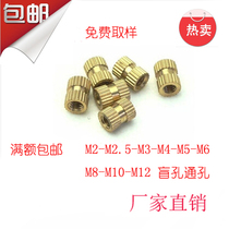 Imperial American copper inserts injection molded copper flower Mother 1 4-20 teeth embedded copper nut M3 5