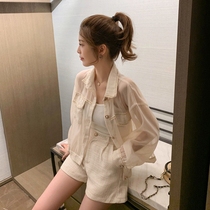 Europe station 2022 Summer new suit Women casual fashion Body Temperament Sunscreen Shorts Thin pieces Two sets