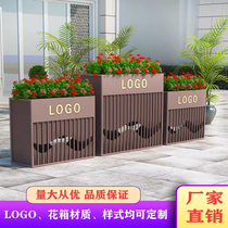 Outdoor stainless steel iron flower box combination flower bed sales department Commercial Plaza flower trough tree box fence Flower Bowl customization