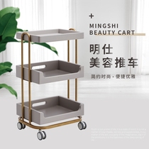 High-end beauty car trolley skin management nail art embroidery cart beauty salon special storage mobile shelf
