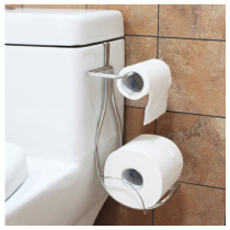 Stainless steel door-back bathroom tissue rack paper towel tube creative bathroom toilet tissue rack-free storage rack