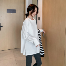 ZMAMI maternity dress ◆ Korean version of simple size T-shirt autumn pregnant womens coat Spring and Autumn long sleeve base shirt
