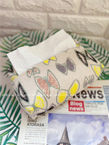 INS Japanese Jichuan Ming style imported cotton linen fabric butterfly embroidery Storage Three-dimensional extraction tissue box tissue box tissue bag