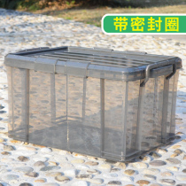 Storage box transparent plastic finishing box covered extra large box oversized thick moisture-proof box food sealed box