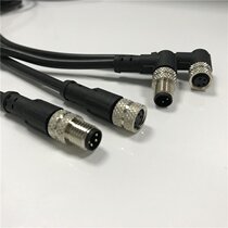 m8 connector Aviation plug with cable sensor connector waterproof male and female 3-Core 4-core 6-core straight elbow