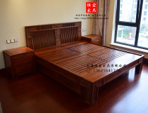 Hengyi Hedgehog Purple Sandalwood 1 8 m Double Bed Solid Wood Furniture Modern New Chinese Red Wood Flowers Pear Wood 6 Feet Wedding Bed