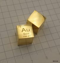 Gold Precious Metal Periodic Form Cube Foot Gold 10mm Polished Gold Cube Pluto Test