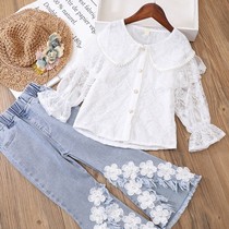 Girls suit spring and autumn foreign style fashionable leisure new domineering two-piece long sleeve big boy Korean version wearing denim