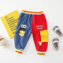 2021 Men And Womens Baby Cartoon Parquet Color Mandarin Pants Han Version Casual Sports Pants Casual Pants Pure Cotton Sports Pants