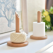 miu wonderful house creative tissue rack kitchen original wooden wool ball bracket hemp rope Rack restaurant roll paper storage rack