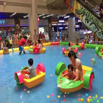 Childrens water rocking boat Electric touch boat Outdoor Square Outdoor Square Pendulum stall inflatable pool Parent-child Hand Paddle Boat hand-in-hand caravan