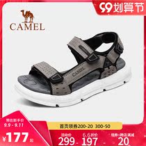 Camel outdoor sandals 2021 summer official mens leather Korean leisure sports trend thick-soled beach shoes