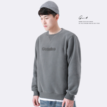 GWIT 400g heavy fine grain fleece winter New loose pullover plus velvet padded casual round neck sweater men