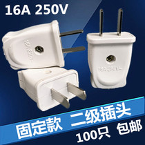 Baoyan two-stage plug two-eye high-power flame retardant 16A two-plug only plug board mainland power outlet row plug industry