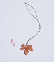 Come and Go Set original design handmade cowhide necklace deciduous leaves autumn leaves sycamore leaves]