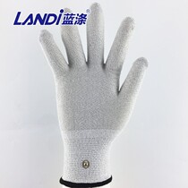 Blue polyester brand white silver fiber electrotherapy physiotherapy gloves Biological control instrument DDS massager conductive gloves